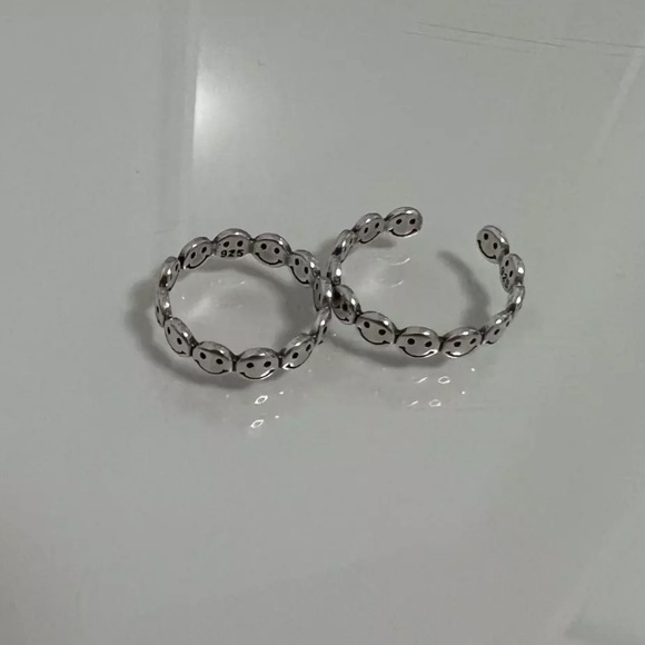 NEW 925 STERLING SILVER SMILE FACE ADJUSTABLE RING, CUTE RING, SHINY RING. - Picture 5 of 6